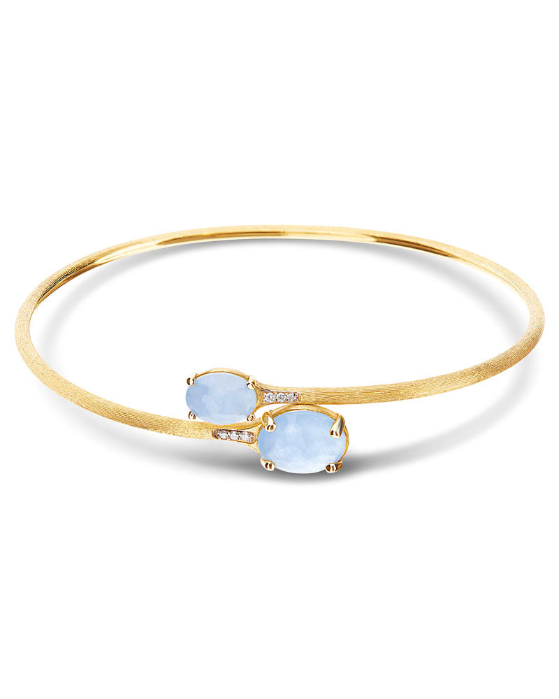 Nanis Bracciale a schiava "IPANEMA" in oro, acquamarina e diamanti – Nanis Italian Jewels Italy