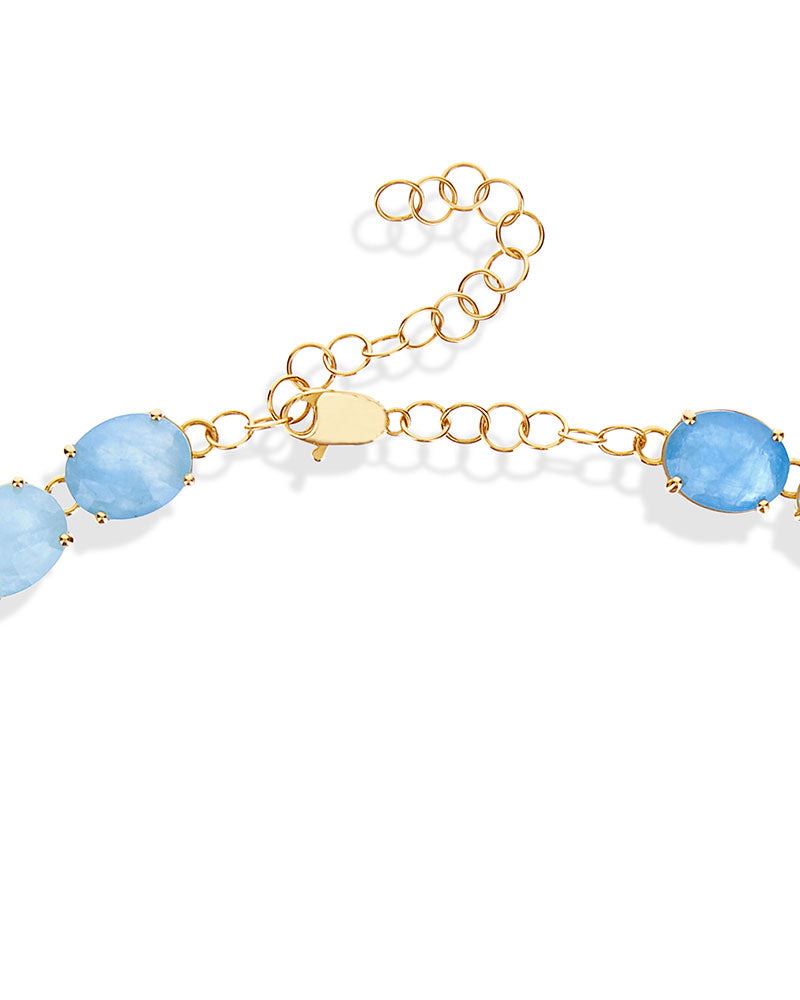 Nanis Collana girocollo "IPANEMA" in oro, acquamarina e diamanti – Nanis Italian Jewels Promozione