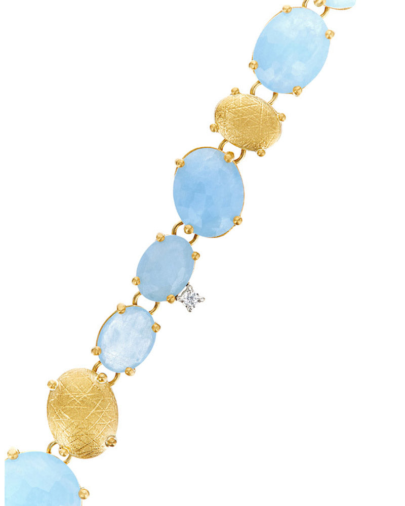Nanis Bracciale "IPANEMA" in oro, acquamarina e diamanti – Nanis Italian Jewels Pezzi Unici