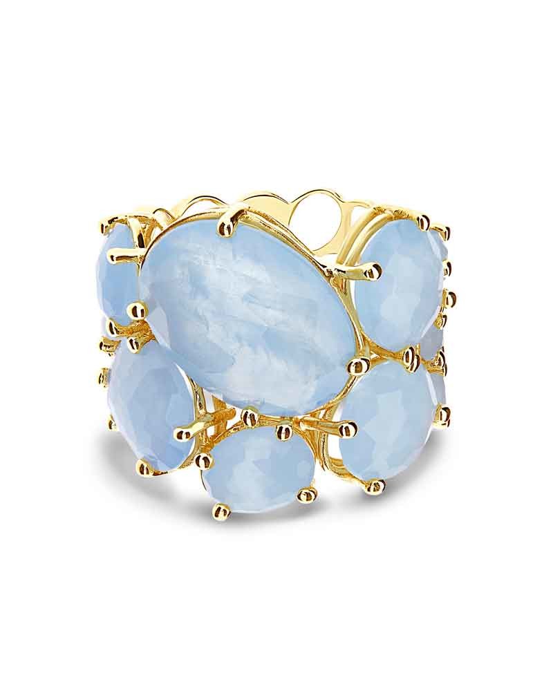 Nanis Anello "IPANEMA" a fascia in oro e acquamarina – Nanis Italian Jewels Acquista Ora