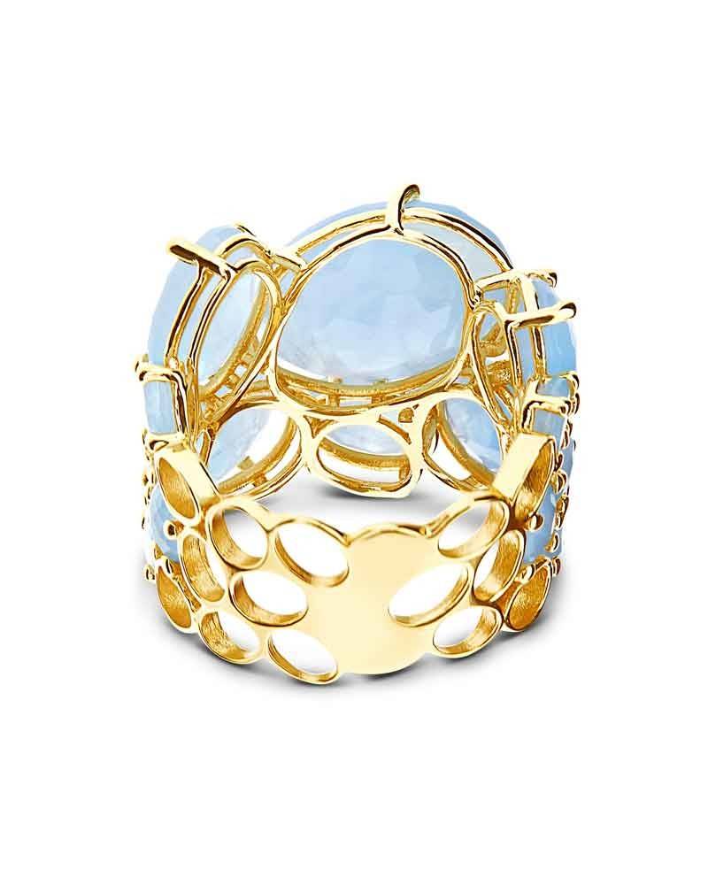 Nanis Anello "IPANEMA" a fascia in oro e acquamarina – Nanis Italian Jewels Acquista Ora