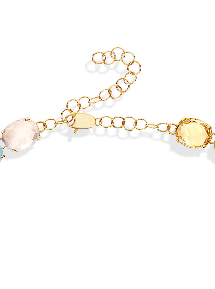 Nanis Collana girocollo "IPANEMA" in oro, ametista, quarzo e topazio blu – Nanis Italian Jewels Promozione Limitata