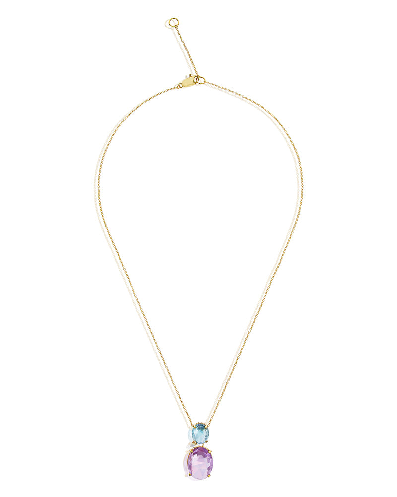 Nanis Collana "IPANEMA" in oro, ametista, topazio blu e dettaglio di diamant – Nanis Italian Jewels Novità