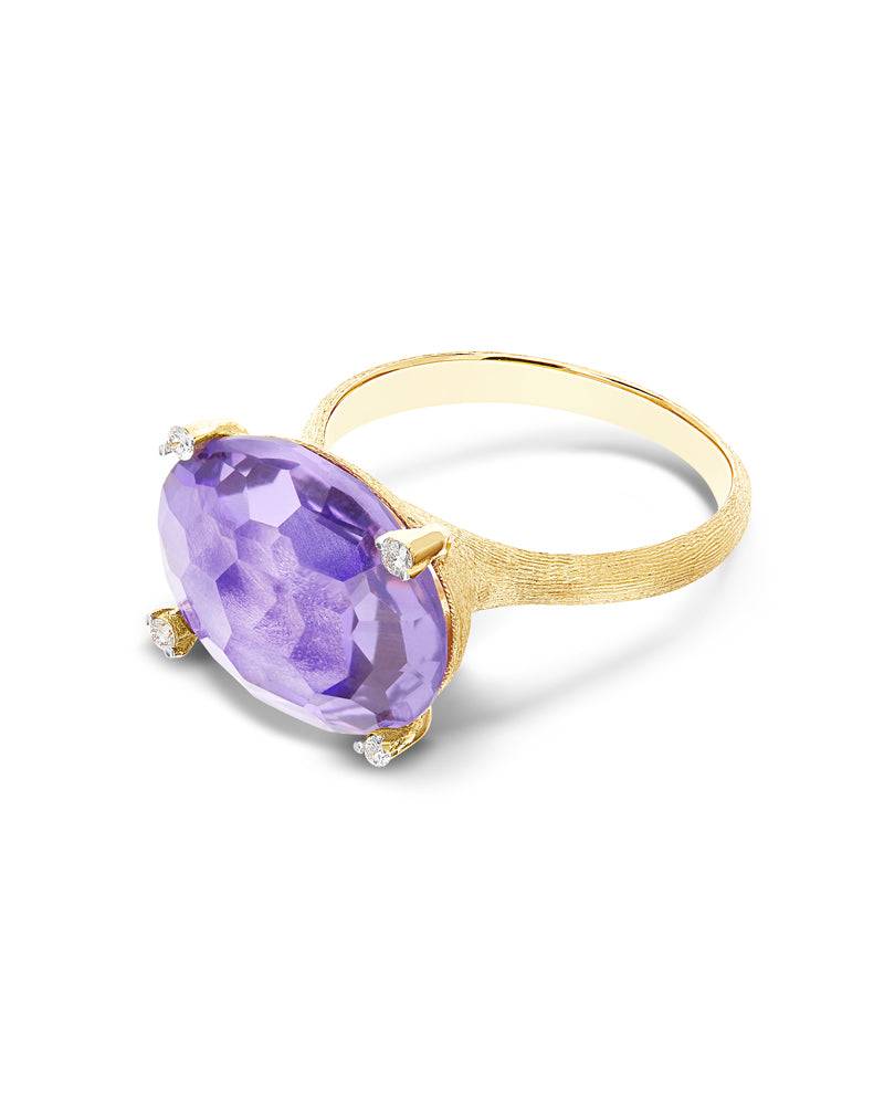 Nanis Anello "IPANEMA" in oro, ametista e dettagli di diamanti – Nanis Italian Jewels Sconto