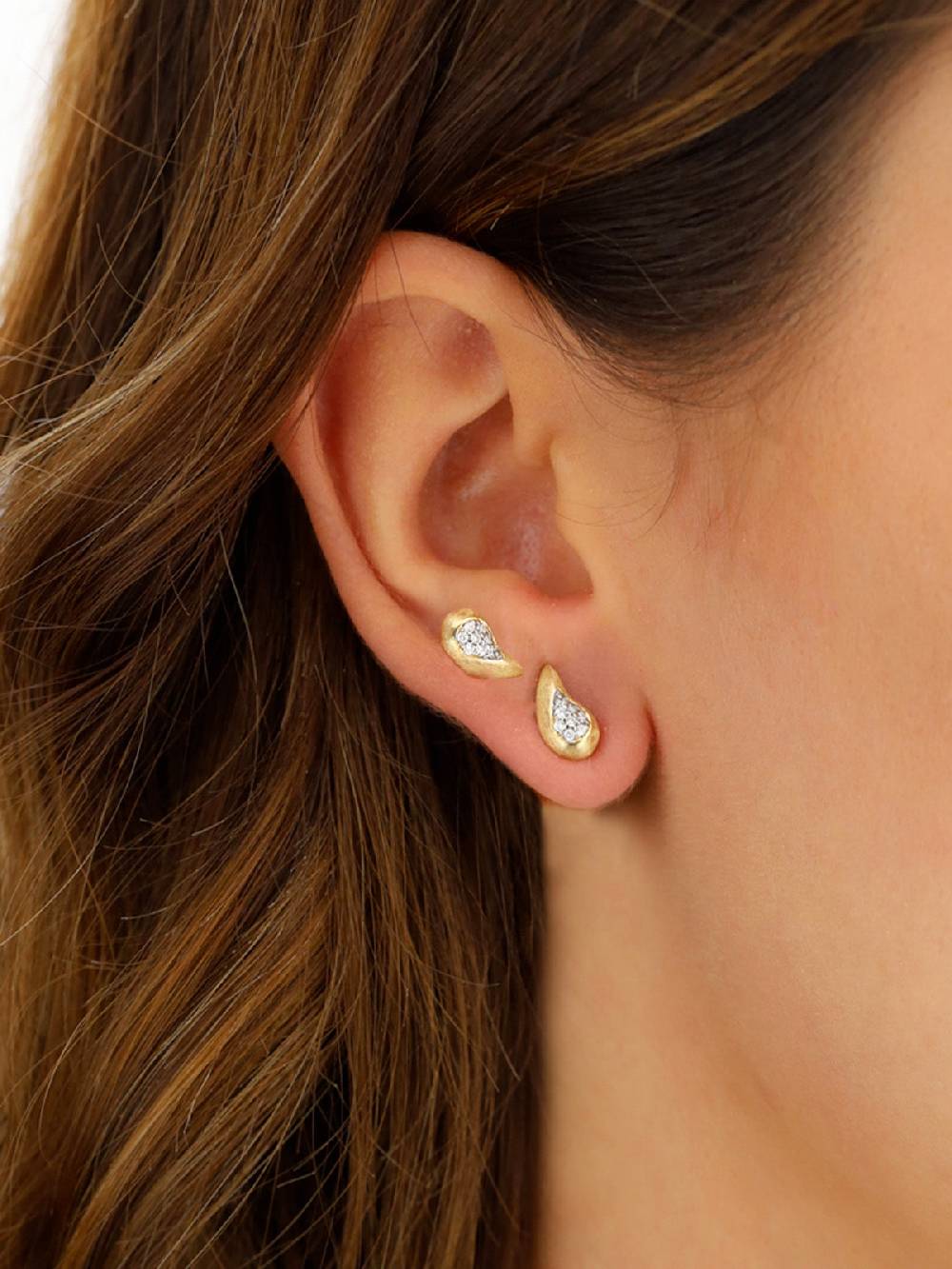 Nanis Orecchini a lobo "TRASFORMISTA" con elemento a goccia in oro e diamant – Nanis Italian Jewels Vendita Calda