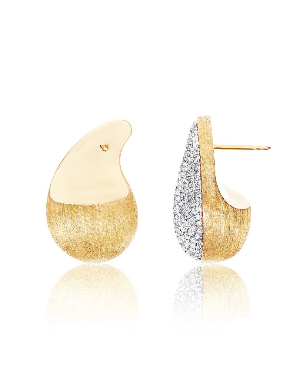 Nanis Orecchini a lobo "CASHMERE" in oro e diamanti – Nanis Italian Jewels 2025