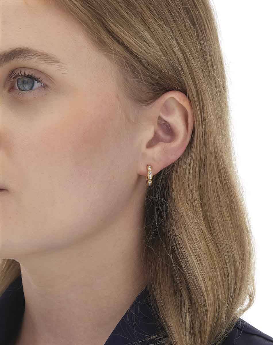 Nanis Orecchini a cerchio piccoli "Diva" in oro e diamanti – Nanis Italian Jewels Soddisfazione Garantita