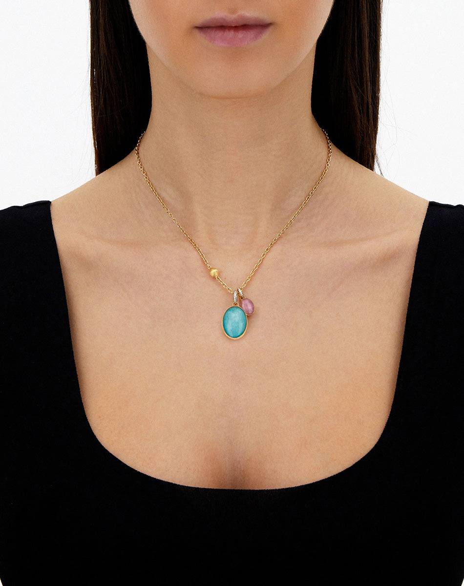 Nanis collana a catena con charms pendenti "boules" in oro inciso, diamanti – Nanis Italian Jewels Prezzo Ridotto