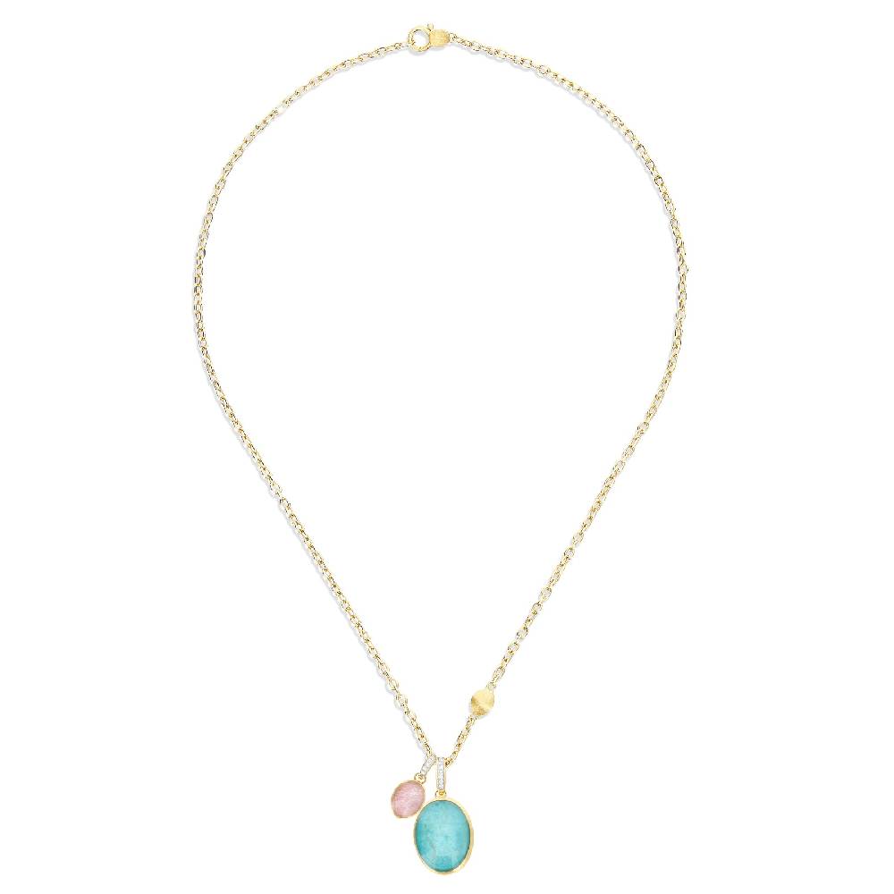 Nanis collana a catena con charms pendenti "boules" in oro inciso, diamanti – Nanis Italian Jewels Prezzo Ridotto