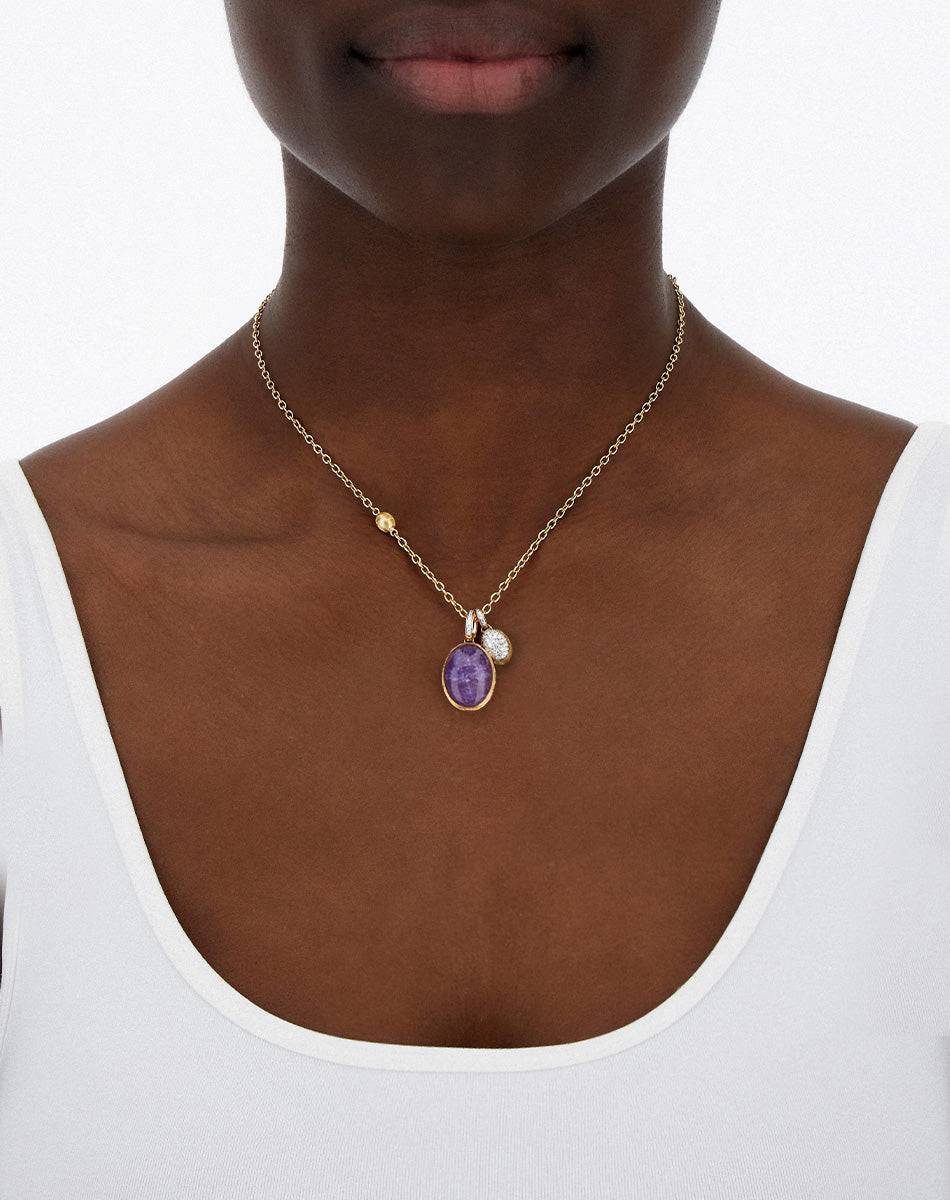 Nanis collana a catena con charms pendenti "boules" in oro inciso, diamanti – Nanis Italian Jewels Sottocosto