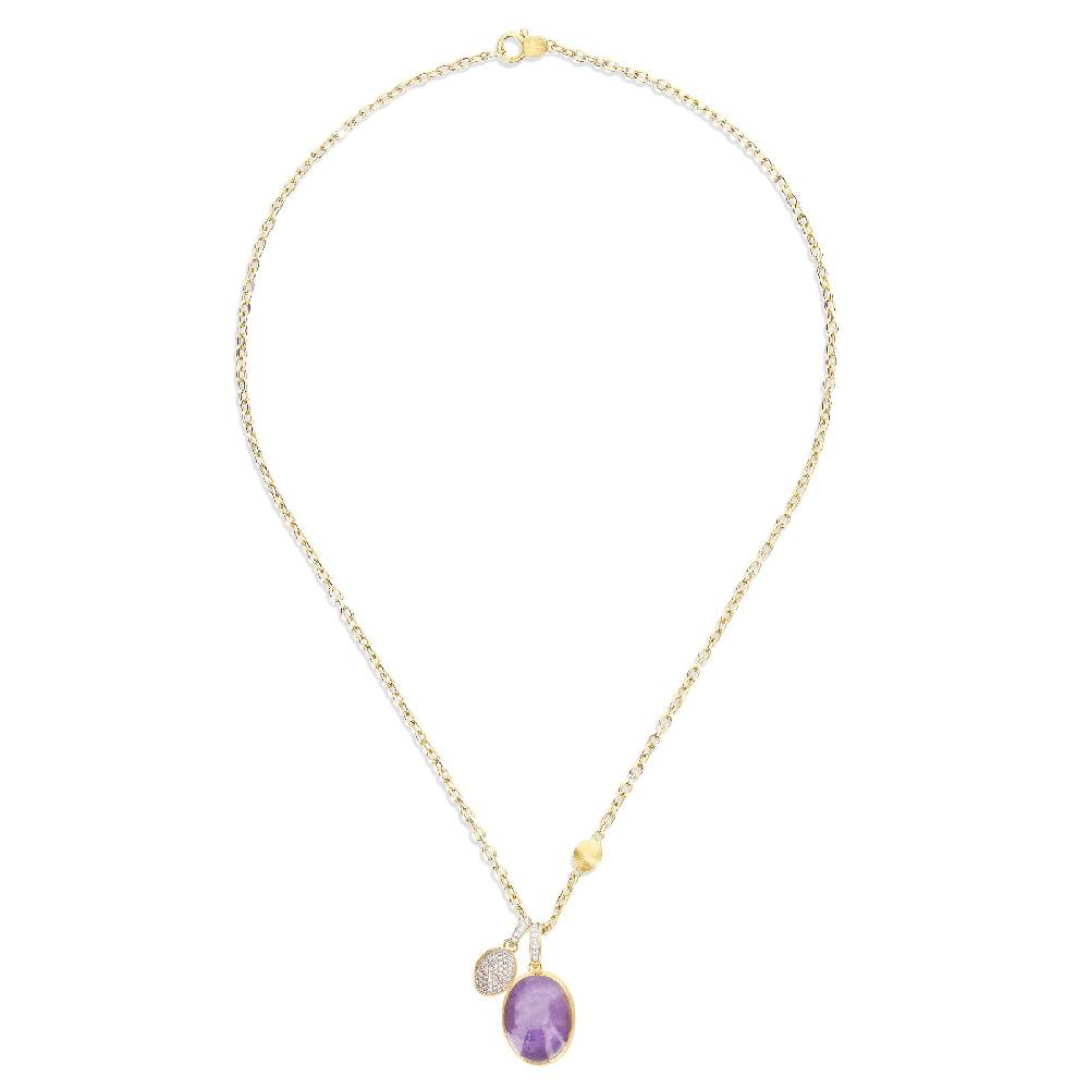 Nanis collana a catena con charms pendenti "boules" in oro inciso, diamanti – Nanis Italian Jewels Sottocosto