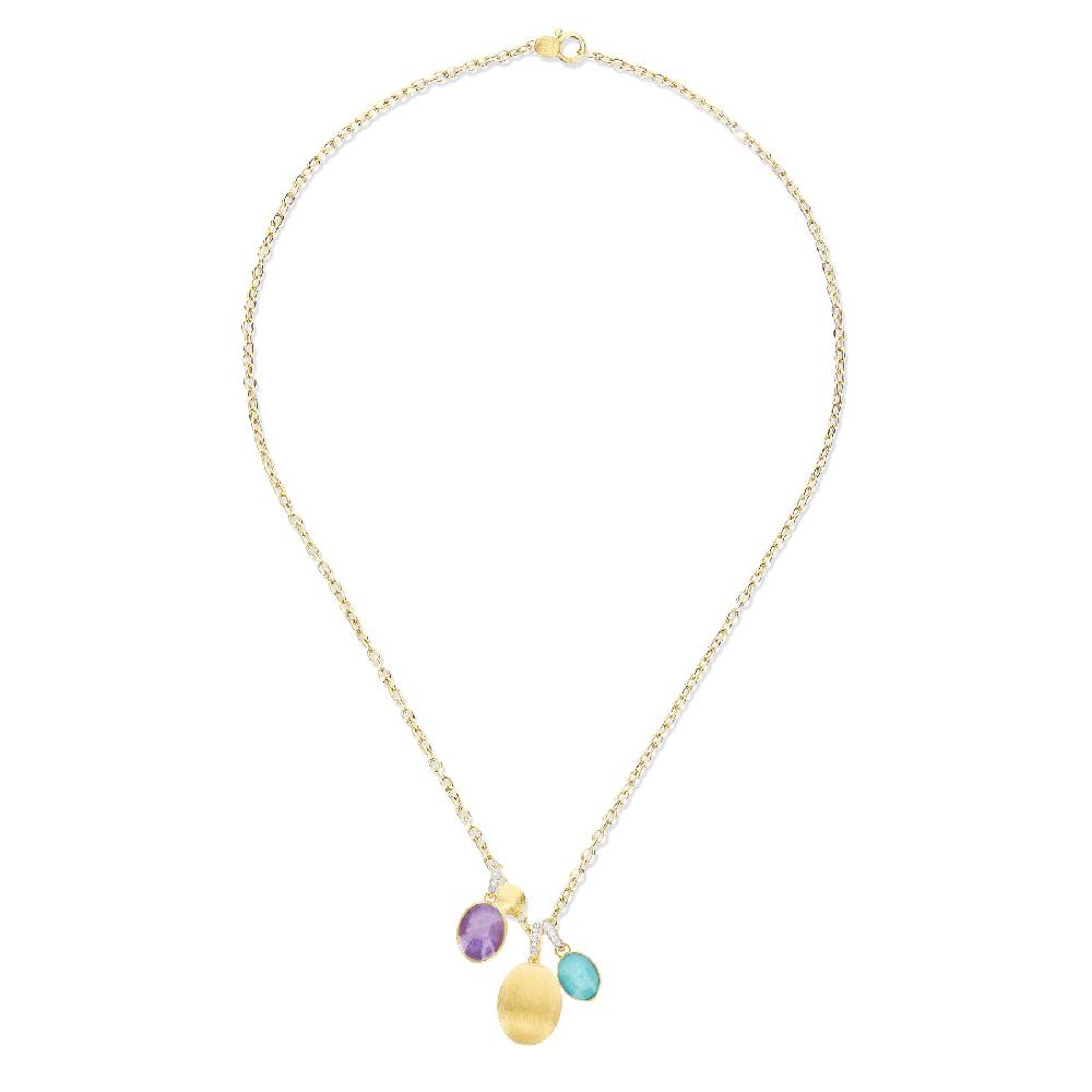 Nanis collana a catena con charms pendenti "boules" in oro inciso, diamanti – Nanis Italian Jewels Convenienza