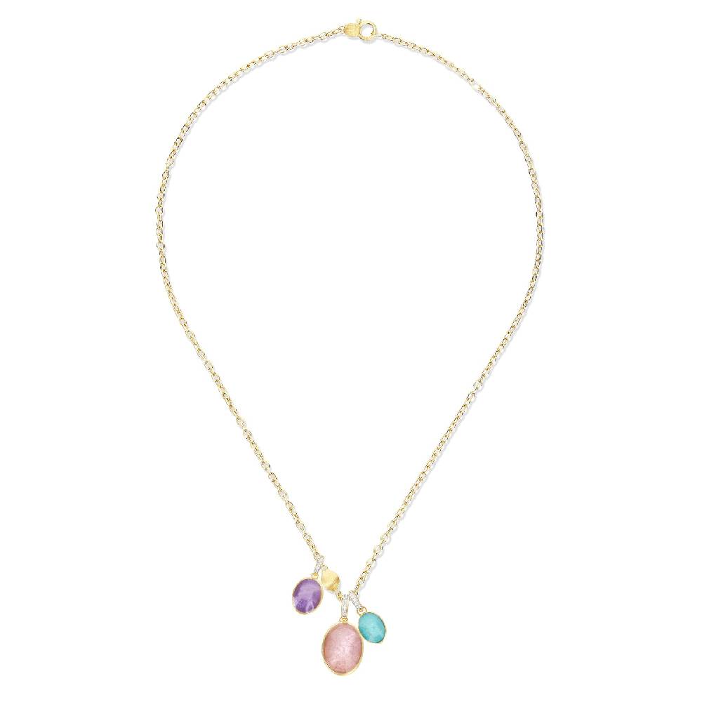 Nanis collana a catena con charms pendenti "boules" in oro inciso, diamanti – Nanis Italian Jewels Presa