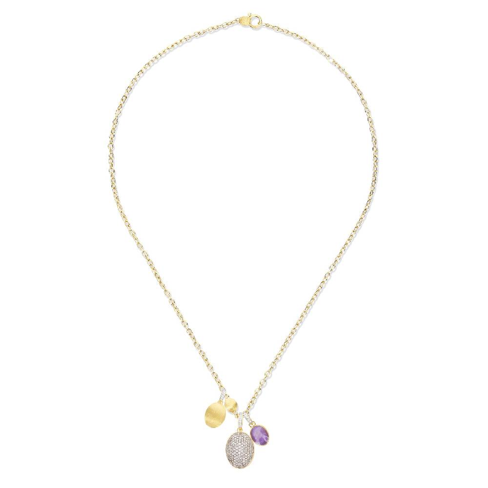 Nanis collana a catena con charms pendenti "boules" in oro inciso, diamanti – Nanis Italian Jewels Sconto