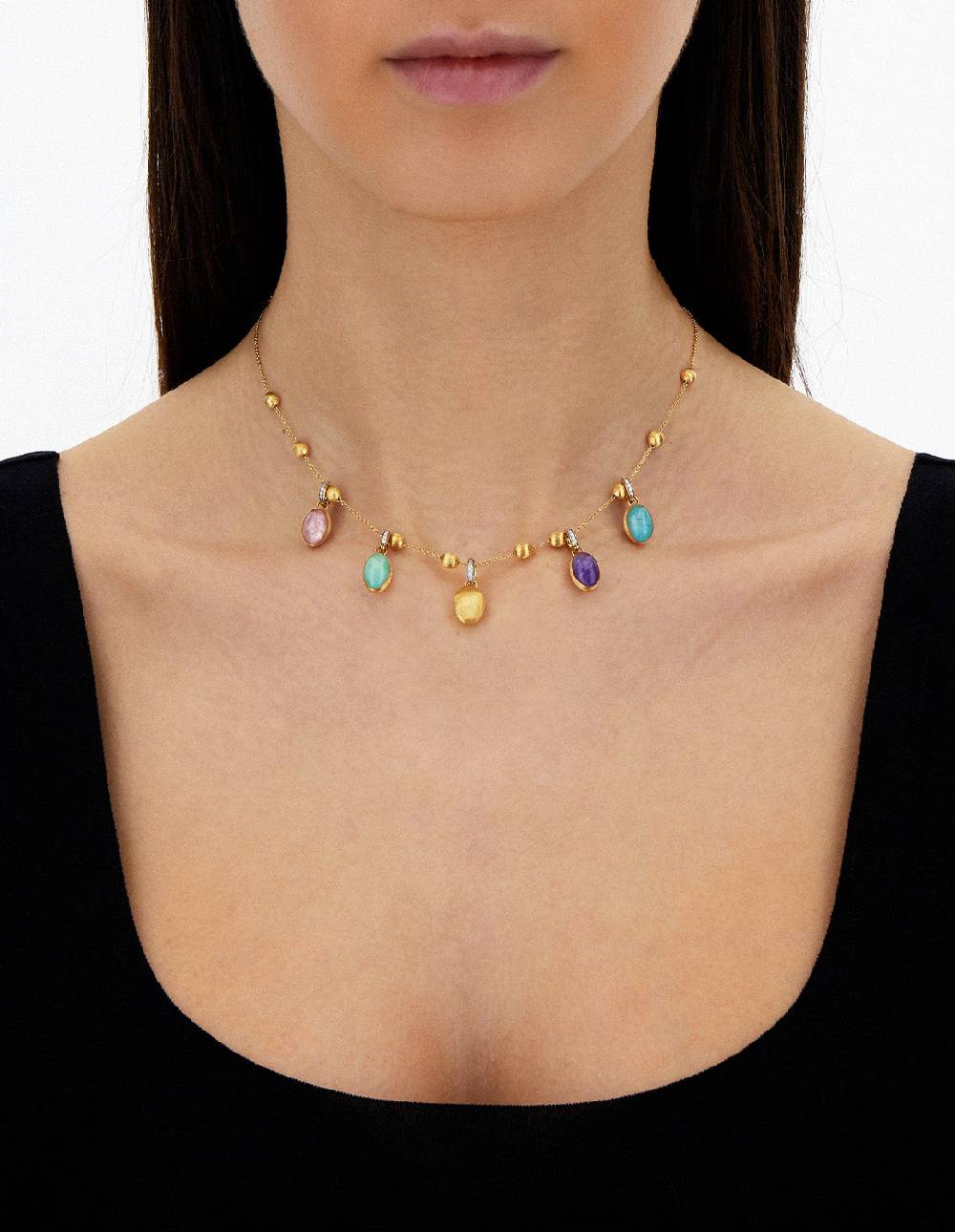 Nanis collana girocollo "soffio" con charms colorati in oro, diamanti e piet – Nanis Italian Jewels Offerta