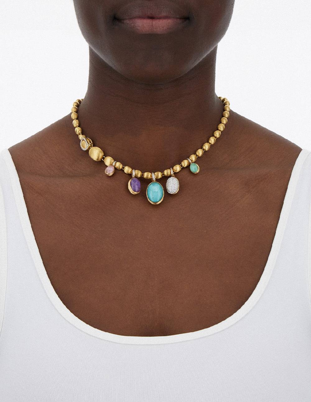 Nanis collana girocollo "ivy" con charms colorati in oro, diamanti e pietre – Nanis Italian Jewels Economico