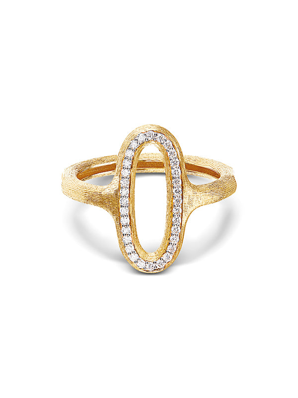 Nanis Anello "LIBERA" con elemento ovale in oro e diamanti (piccolo) – Nanis Italian Jewels