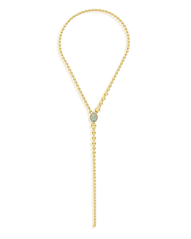 Nanis Collana a Y "DANCING REVERSE" double face in oro, diamanti blu, topazi – Nanis Italian Jewels Prezzo di fabbrica