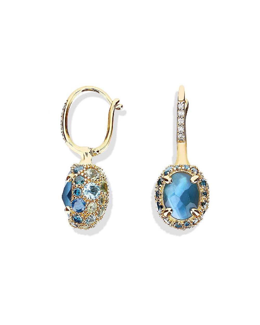 Nanis Orecchini CILIEGINE "DANCING REVERSE" double face in oro, diamanti blu – Nanis Italian Jewels Offerta speciale