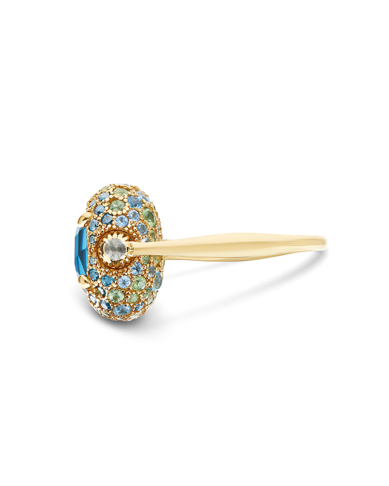 Nanis Anello "DANCING REVERSE" double face in in oro, diamanti blu, topazio – Nanis Italian Jewels Comprare a buon mercato