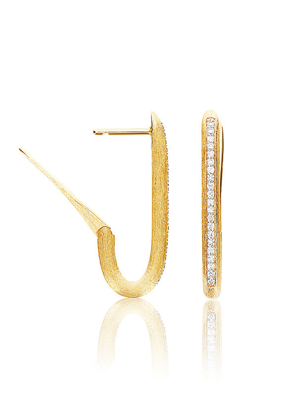 Nanis Orecchini a cerchio "LIBERA" squadrati medi in oro e diamanti – Nanis Italian Jewels Offerta settimanale