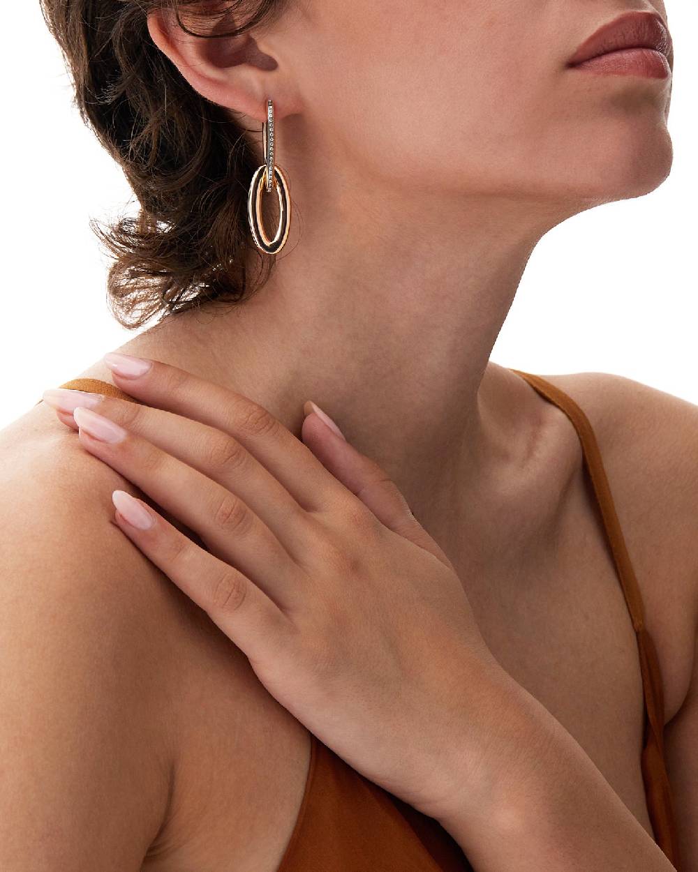 Nanis Orecchini "LIBERA ICON" ovali in oro rosa e diamanti – Nanis Italian Jewels Sostegno trimestrale