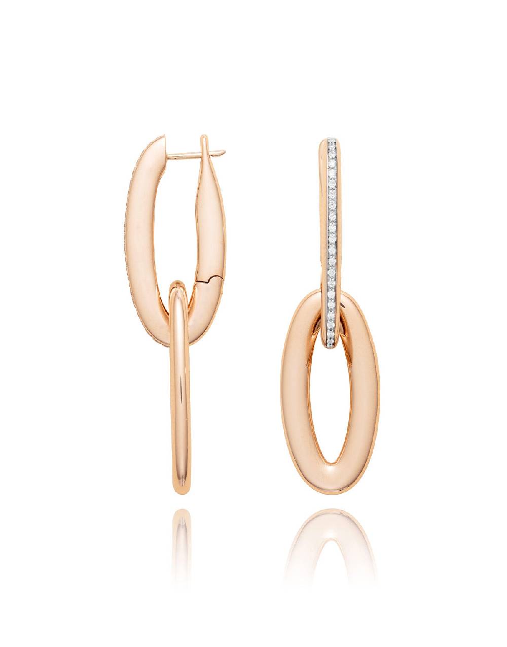 Nanis Orecchini "LIBERA ICON" ovali in oro rosa e diamanti – Nanis Italian Jewels Sostegno trimestrale