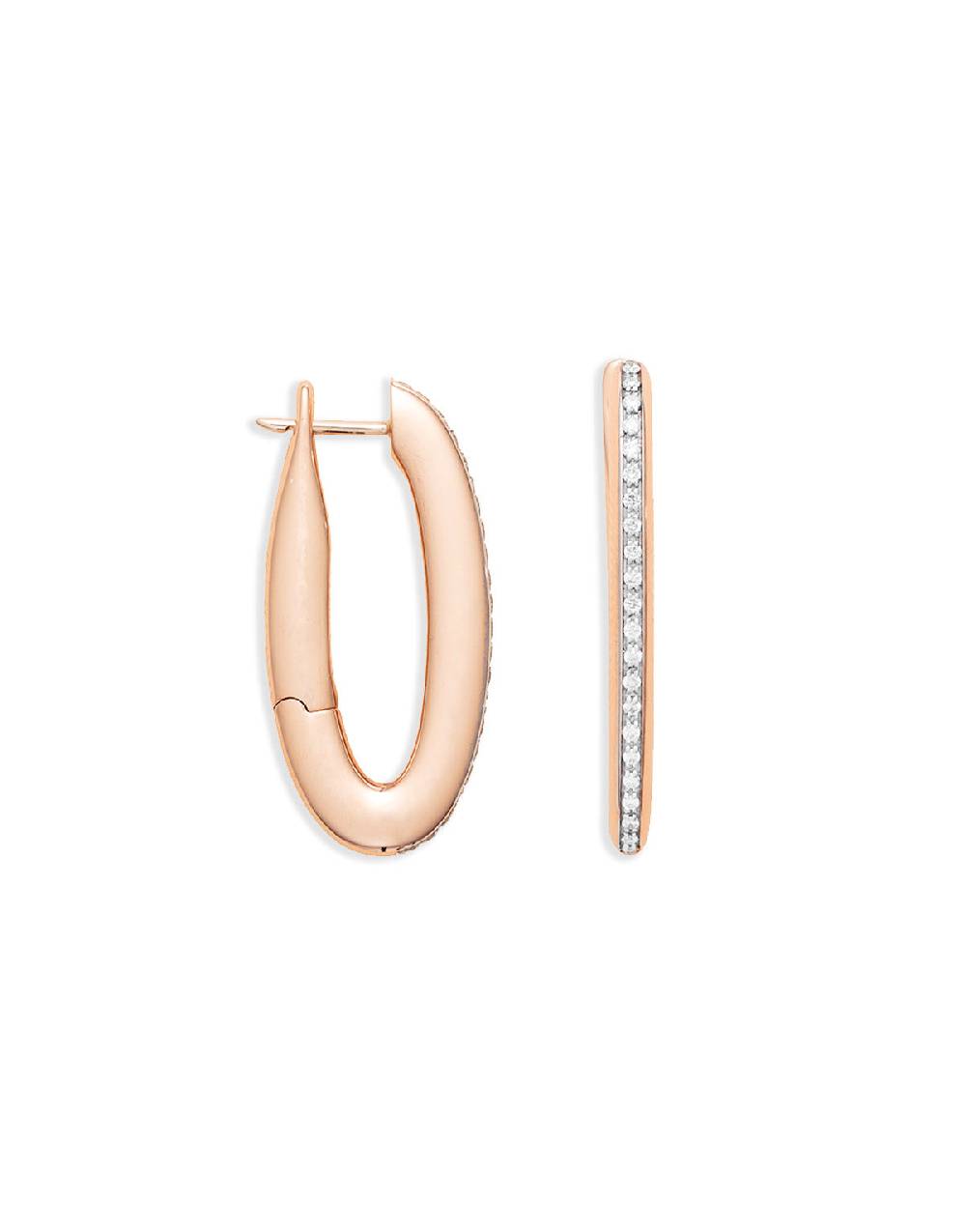 Nanis Orecchini a cerchio "LIBERA ICON" in oro rosa e diamanti (piccoli) – Nanis Italian Jewels
