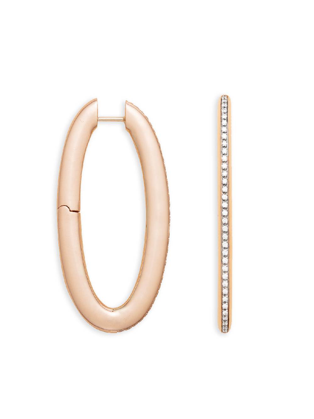 Nanis Orecchini a cerchio "LIBERA ICON" in oro rosa e diamanti (grandi) – Nanis Italian Jewels
