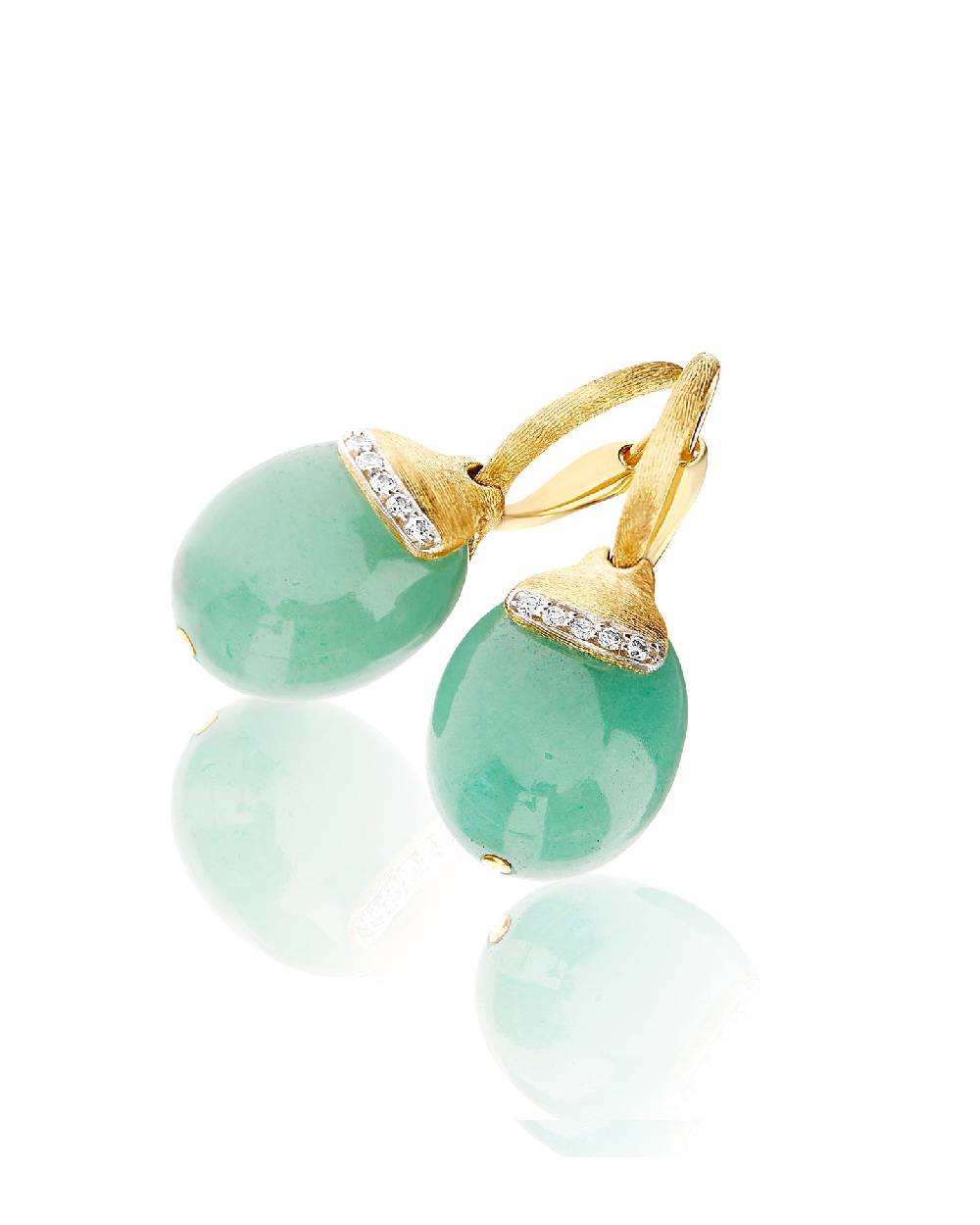 Nanis Orecchini ciliegine "AMAZZONIA" pendenti in oro, avventurina verde e d – Nanis Italian Jewels 2025