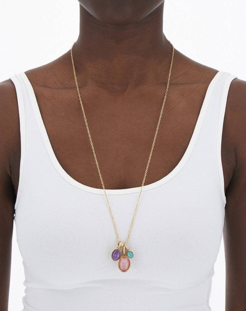 Nanis collana a catena con charms pendenti "boules" in oro inciso, diamanti – Nanis Italian Jewels Consegna Veloce