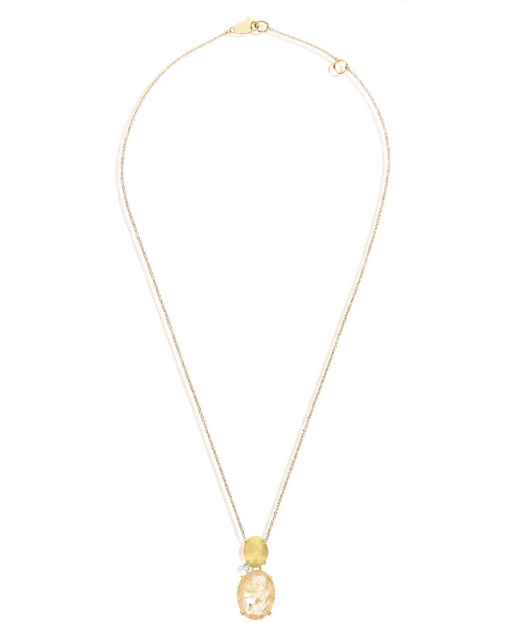 Nanis Collana "IPANEMA" con boule pendente in oro, quarzo rutilato giallo e – Nanis Italian Jewels I Più Venduti