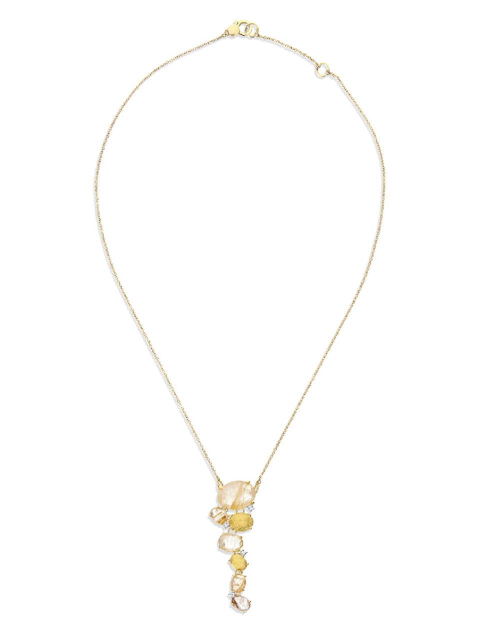Nanis Collana "IPANEMA" pendente con boules in oro, quarzo rutilato giallo e – Nanis Italian Jewels Vendite Flash