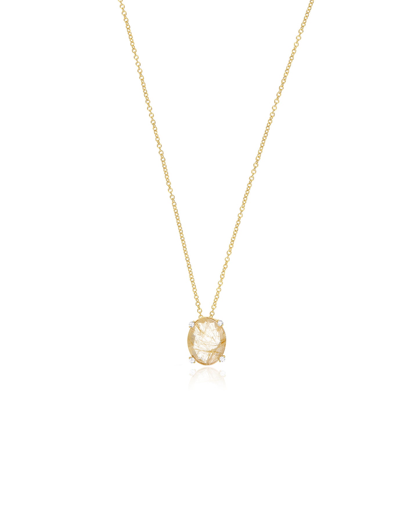Nanis Collana "IPANEMA" pendente con ciondolo in oro, quarzo rutilato giallo – Nanis Italian Jewels
