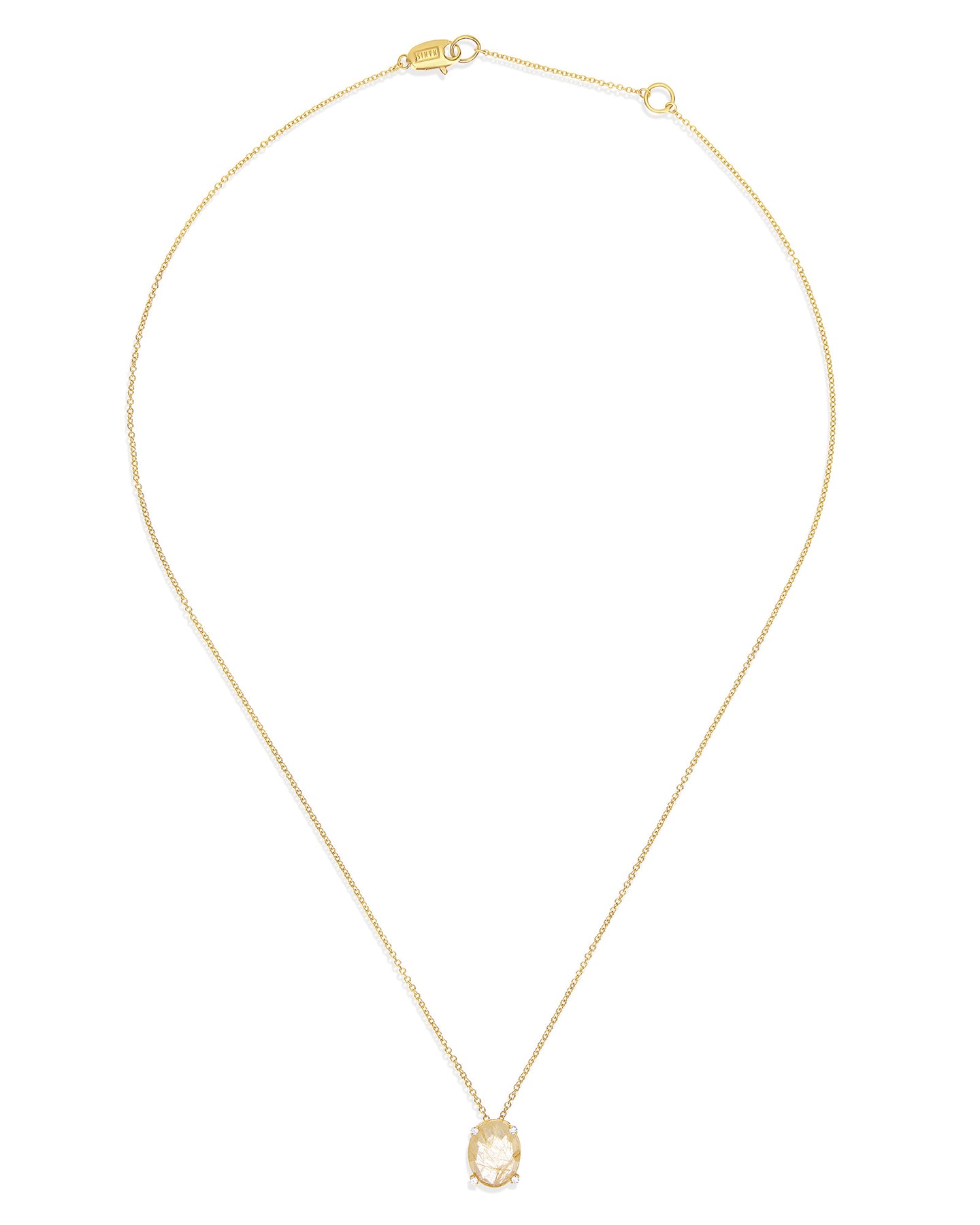 Nanis Collana "IPANEMA" pendente con ciondolo in oro, quarzo rutilato giallo – Nanis Italian Jewels Nuova