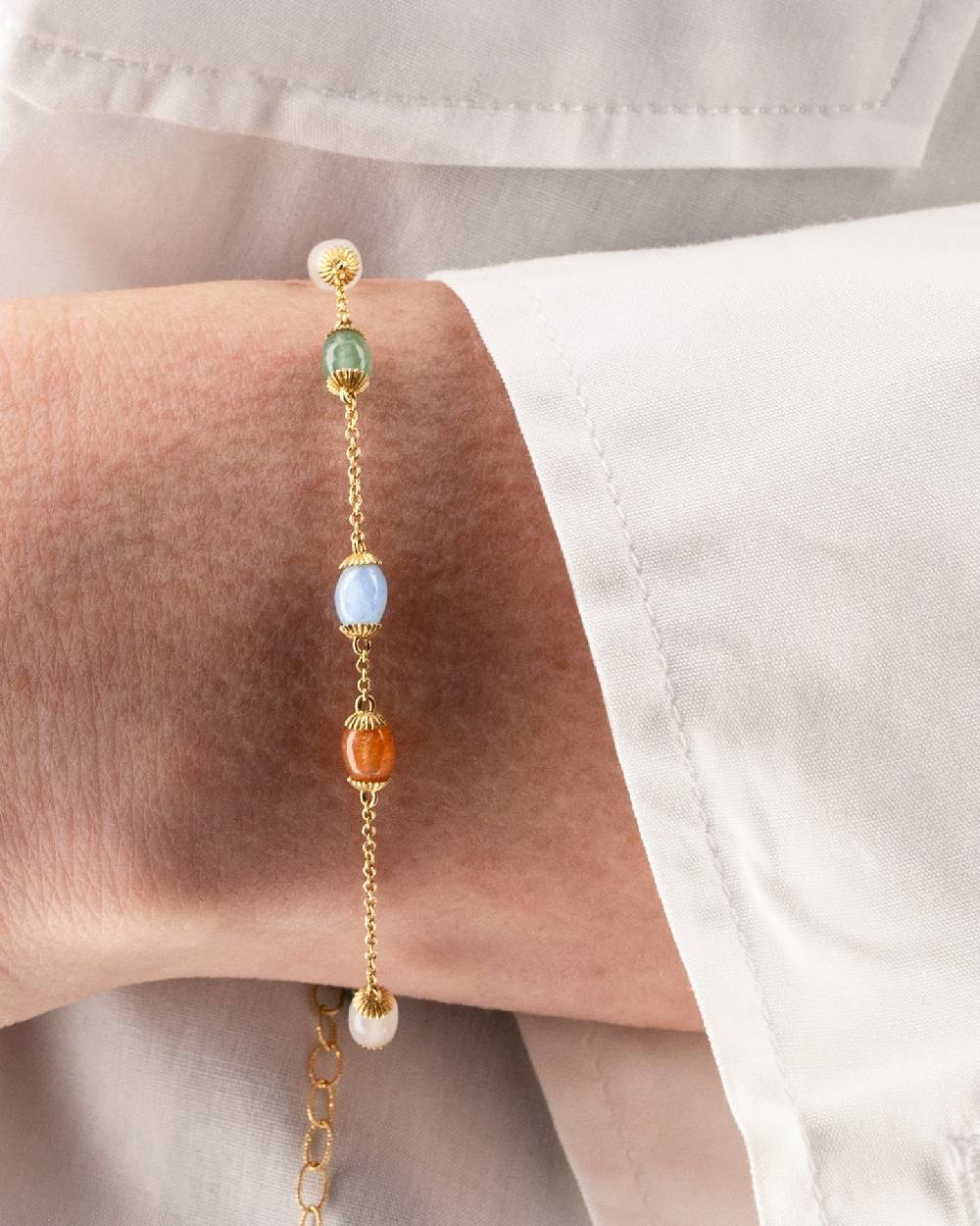 Nanis Bracciale "RAINBOW" in oro e pietre naturali – Nanis Italian Jewels Rilascio limitato