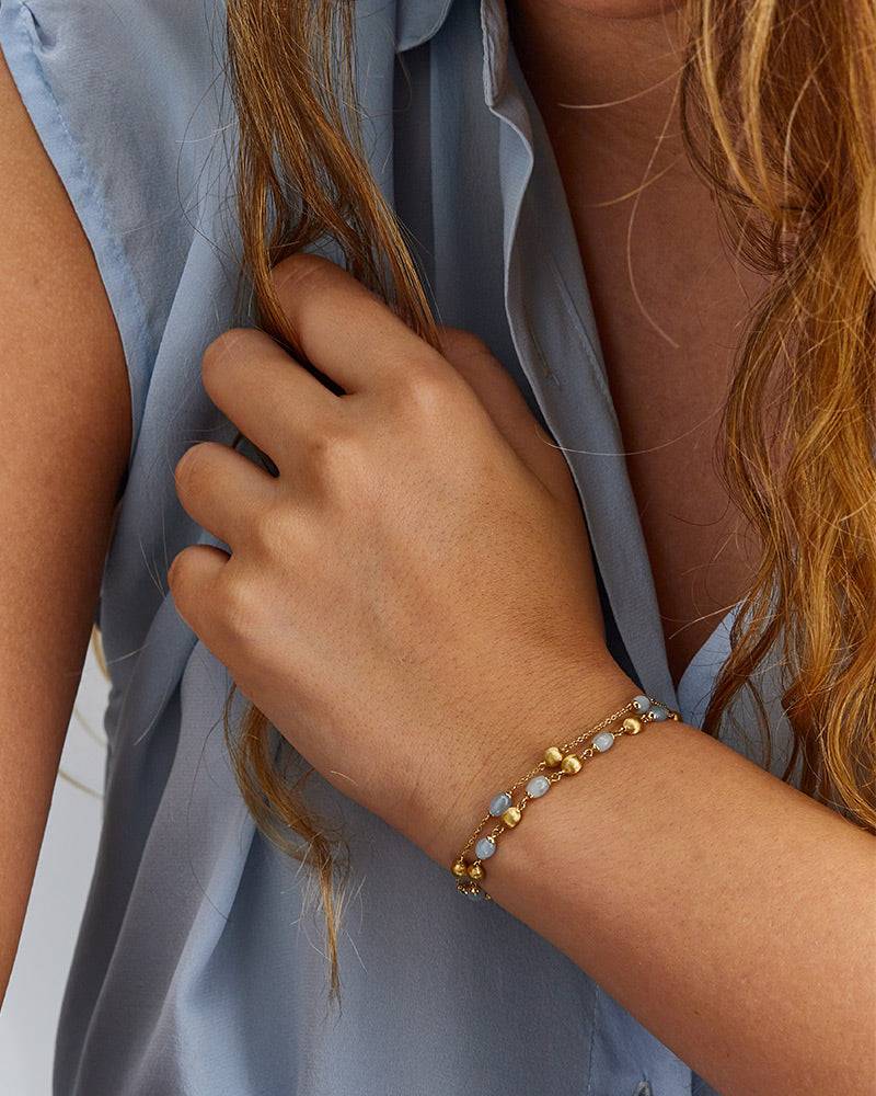 Nanis Bracciale "DANCING AZURE" casual in oro e acquamarina – Nanis Italian Jewels Fino al 50% di sconto