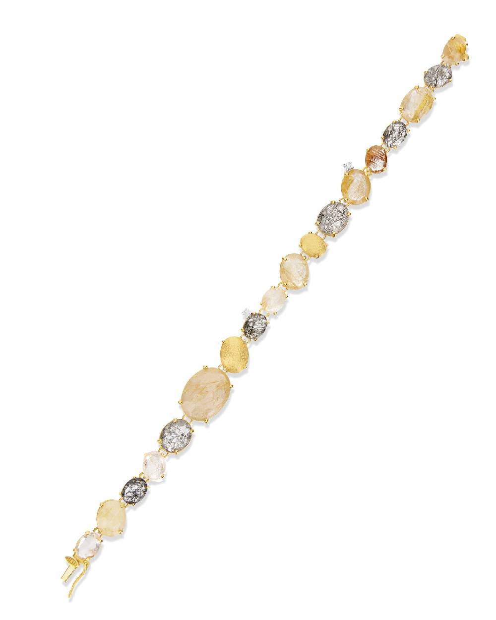 Nanis Bracciale "IPANEMA" in oro, quarzo rutilato e diamanti – Nanis Italian Jewels Nuovo