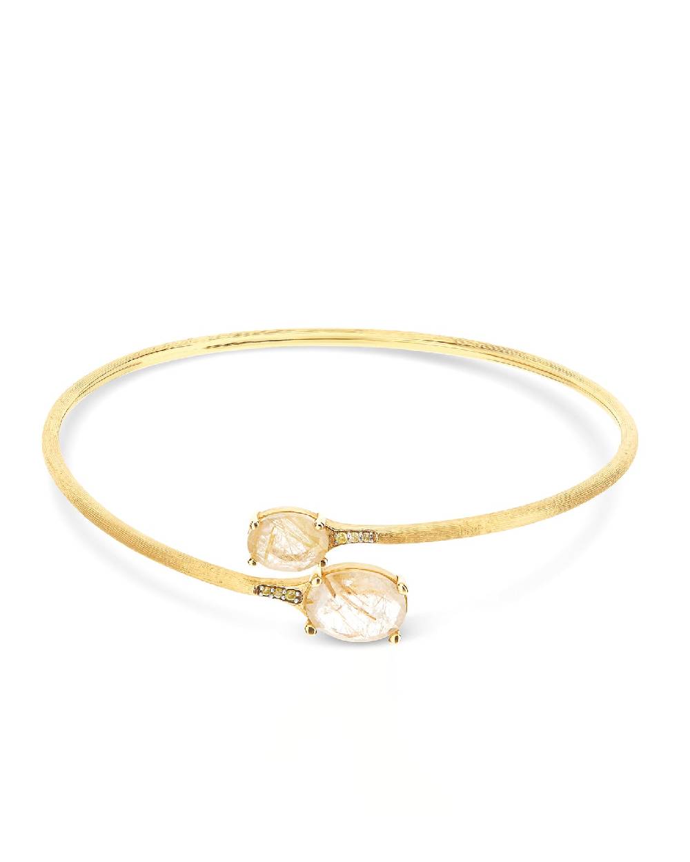 Nanis Bracciale a schiava "IPANEMA" in oro, quarzo rutilato giallo e diamant – Nanis Italian Jewels Qualità
