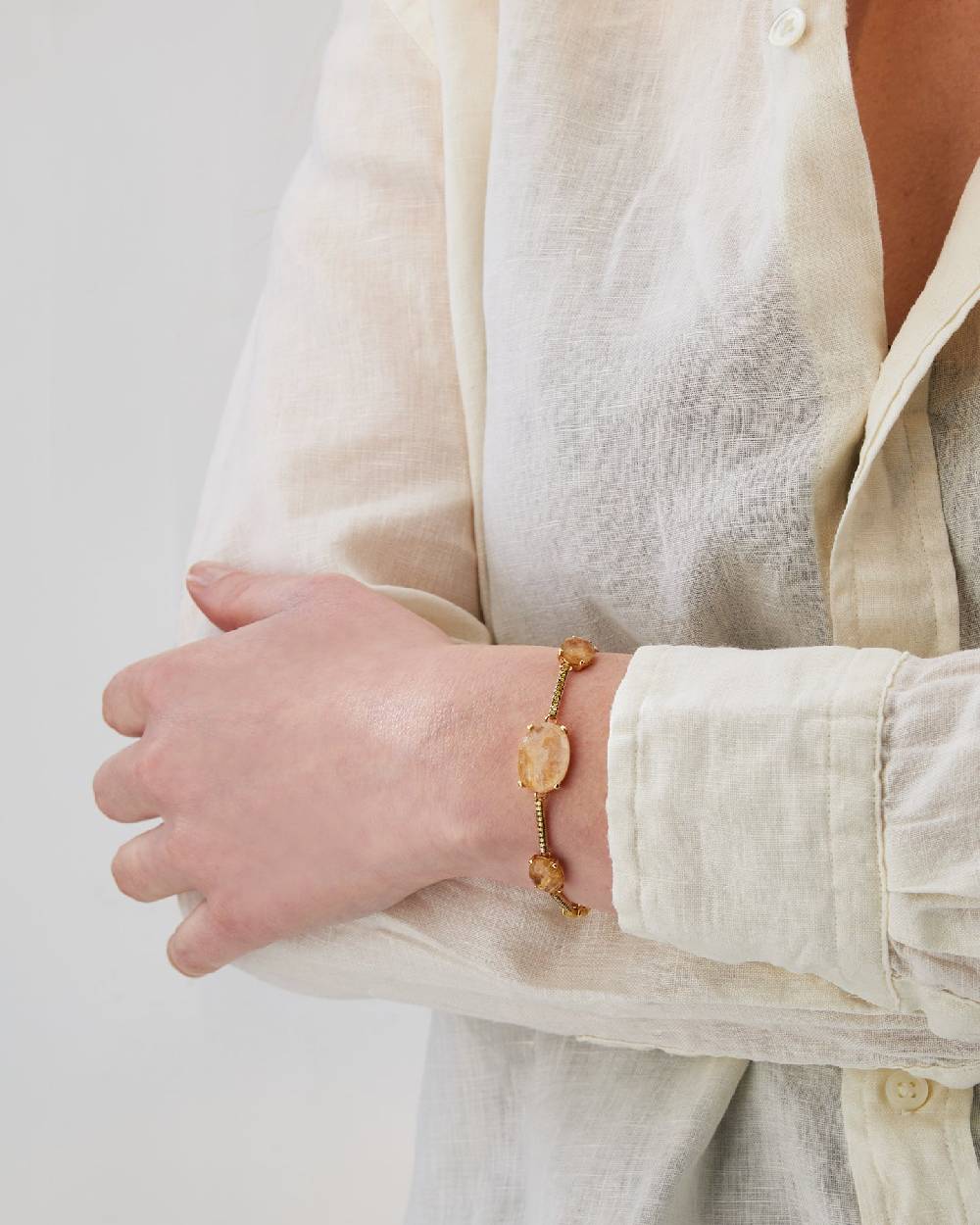 Nanis Bracciale "ARIA" in oro, quarzo rutilato giallo e barrette di diamanti – Nanis Italian Jewels Vendita