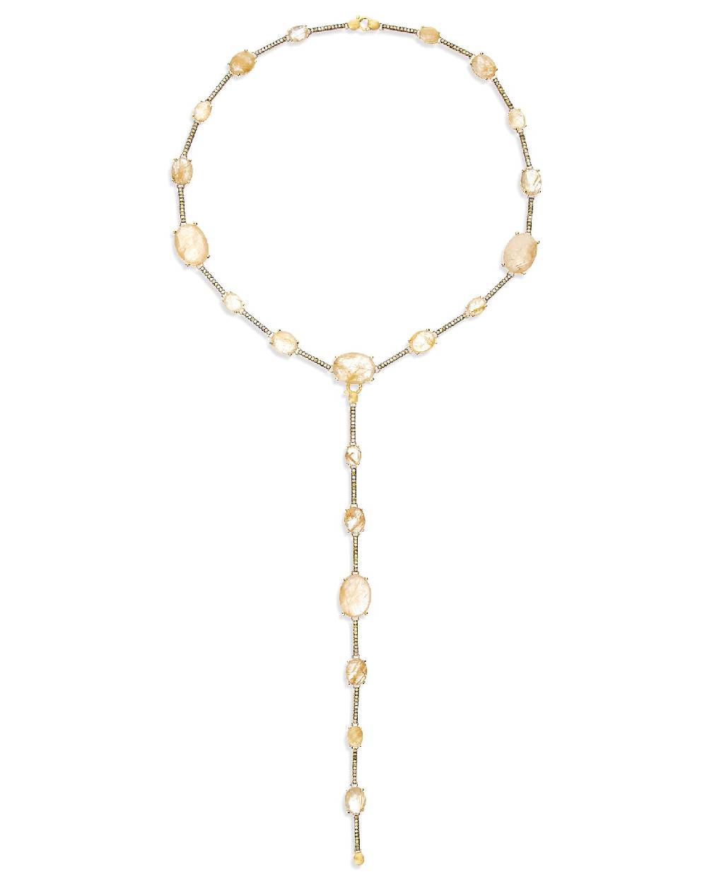 Nanis Bracciale "ARIA" in oro, quarzo rutilato giallo e barrette di diamanti – Nanis Italian Jewels Vendita