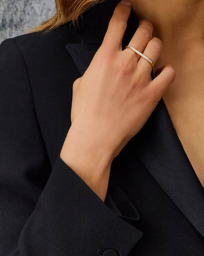 Nanis Anello "LIBERA" a doppio dito in oro e diamanti – Nanis Italian Jewels Affare Del Giorno