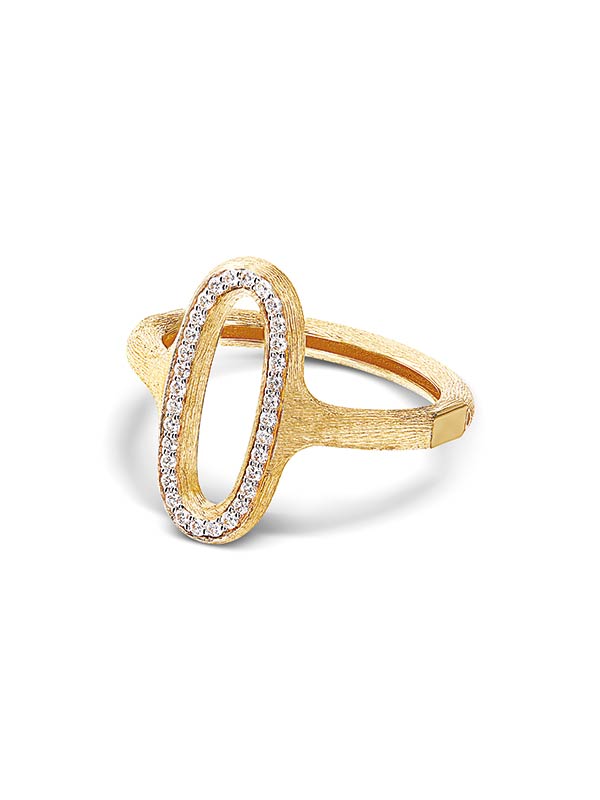 Nanis Anello "LIBERA" con elemento ovale in oro e diamanti (piccolo) – Nanis Italian Jewels Sottocosto
