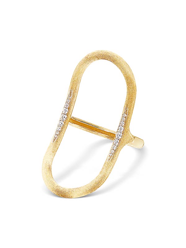 Nanis Anello "LIBERA" di design ovale aperto in oro e diamanti – Nanis Italian Jewels
