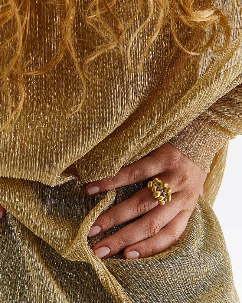 Nanis Anello "TRASFORMISTA" con elementi a goccia in oro e diamanti – Nanis Italian Jewels Vendita Calda