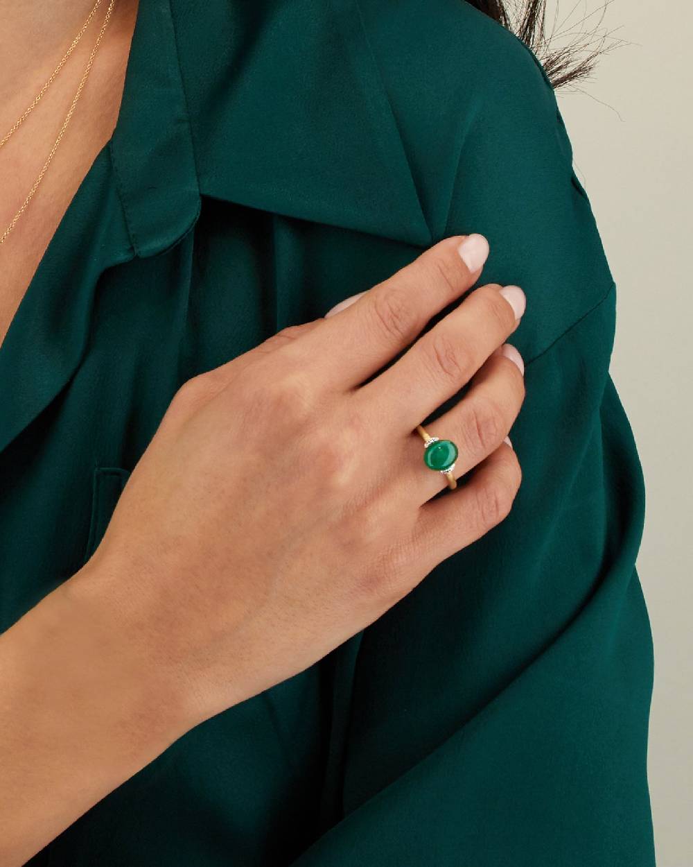 Nanis Anello "AMAZZONIA" in oro, diamanti e avventurina verde (piccolo) – Nanis Italian Jewels Prezzo di fabbrica