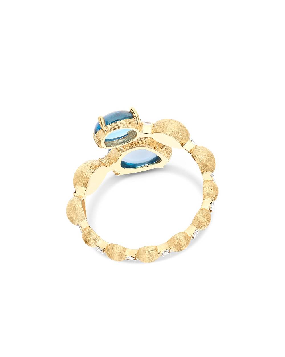 Nanis Anello contrariè "DANCING AZURE" con boules in oro, diamanti e topazio – Nanis Italian Jewels Offerta Pasqua