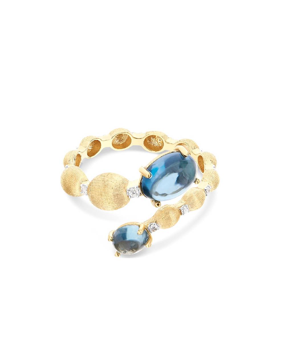 Nanis Anello contrariè "DANCING AZURE" con boules in oro, diamanti e topazio – Nanis Italian Jewels Offerta per la Festa della Mamma