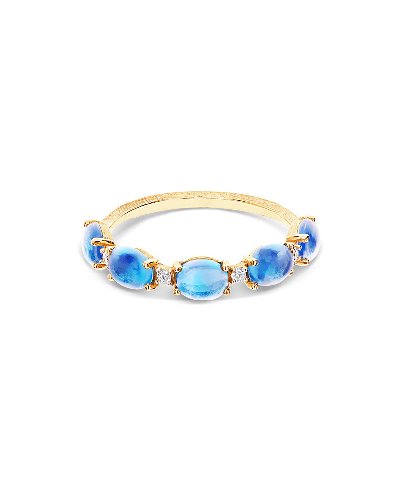 Nanis Anello "DANCING AZURE" con boules in oro, diamanti e topazio London bl – Nanis Italian Jewels Offerta migliore