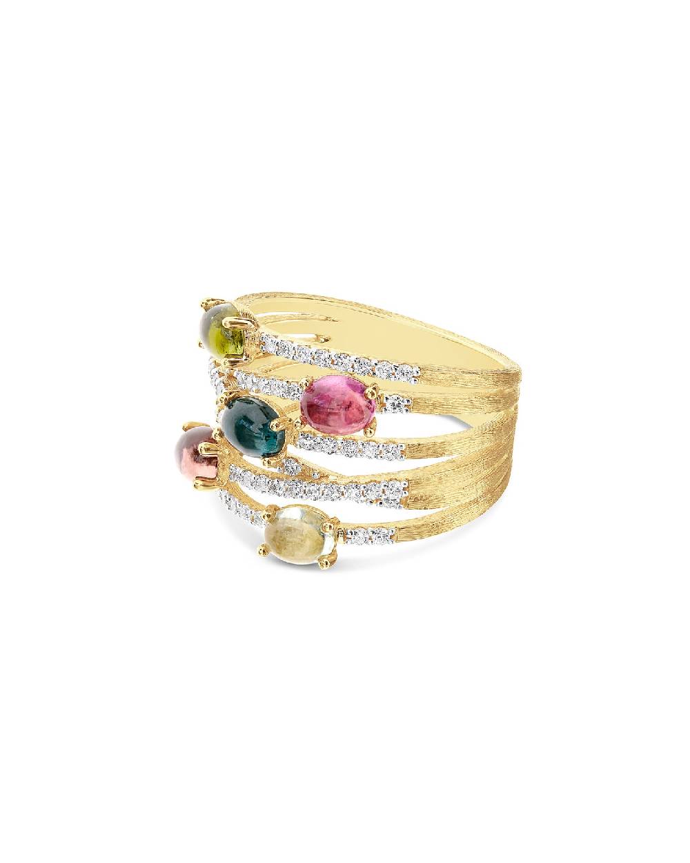 Nanis Anello "DANCING TOURMALINES" in oro e tormaline colorate – Nanis Italian Jewels Lightning offer